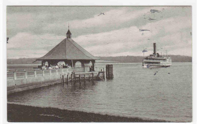 Steamer Approaching Wharf Pier Mt Vernon Virginia 1935 postcard