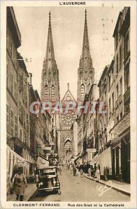 Old Postcard Clermont Ferrand Rue des Gras and the Cathedral