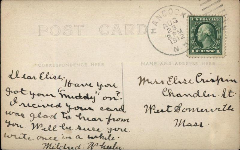 Hancock NH Main St. c1910 Real Photo Postcard