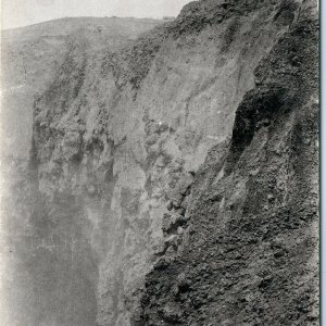 c1920s Oshima, Japan Mount Mihara Miharayama Volcano Crater Litho Photo PC A57