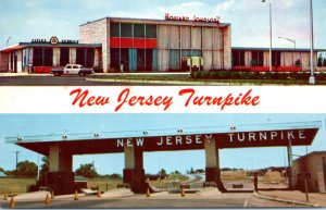 Postcard NJ Turnpike Toll Howard Johnsons Police Car New Jersey