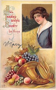 Artist Samuel Schmucker Vintage Thanksgiving Postcard