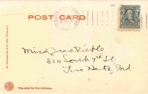 High School Hartford City Indiana 1908 Rotograph postcard