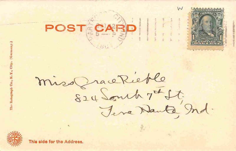 High School Hartford City Indiana 1908 Rotograph postcard