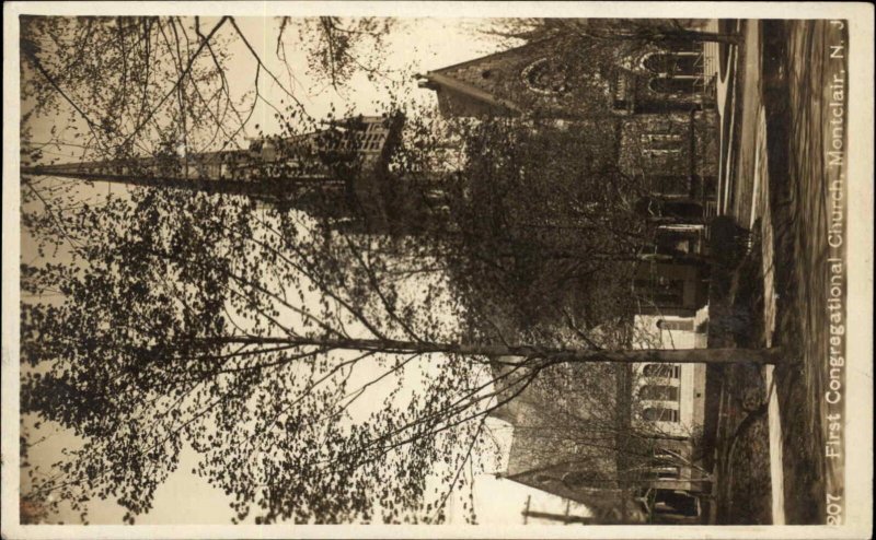 Montclair New Jersey NJ Congregational Church c1910 Real Photo Postcard