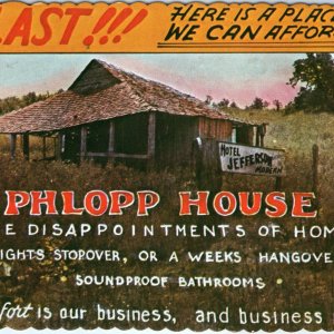 c1970s The Phlopp House Comic Hotel Advertising Postcard Upper Michigan PC A145