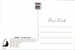 Postcard IN - Indiana - The Hoosier State - state flag