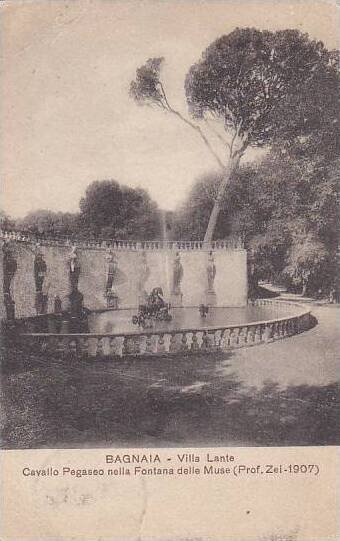 Italy Bagnaia Villa Lante Cavallo Pegaseo nella Fontana delle Muse 1920