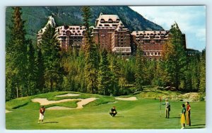 BANFF, Alberta, Canada~ Banff Springs HOTEL & GOLF COURSE c1950s Postcard