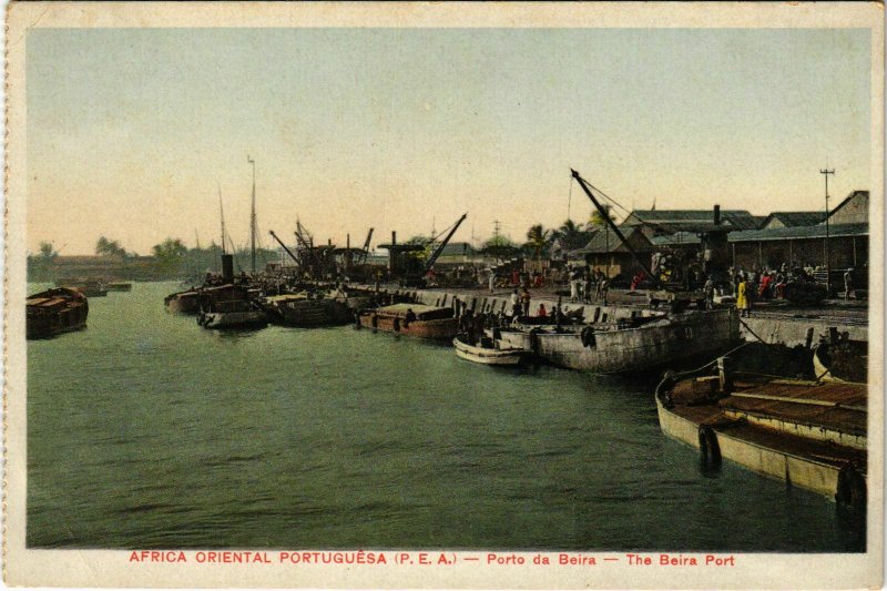 PC CPA MOZAMBIQUE / PORTUGAL, THE BEIRA PORT, VINTAGE POSTCARD (b13387)