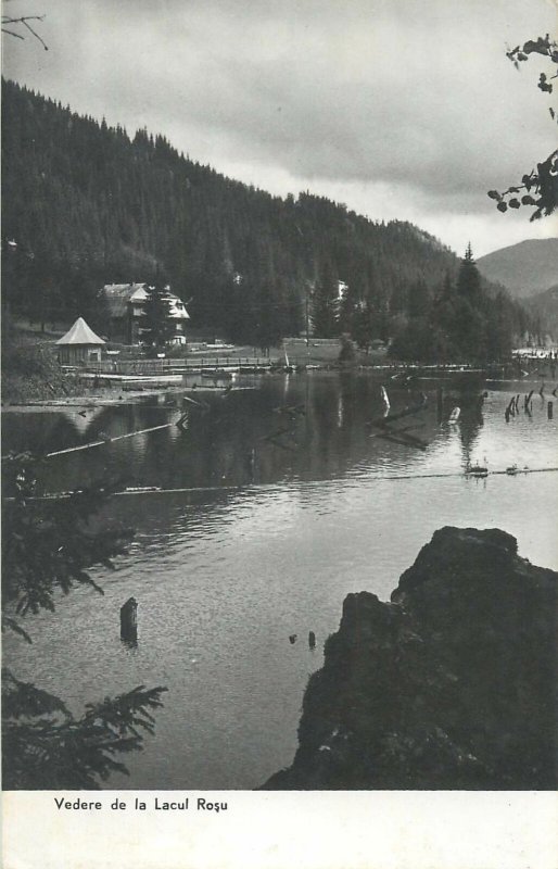 Postcard Romania Red lake view