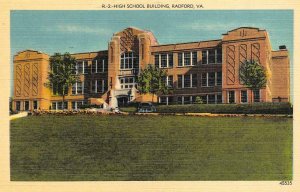 RADFORD, Virginia VA       HIGH SCHOOL     c1940's Linen Postcard