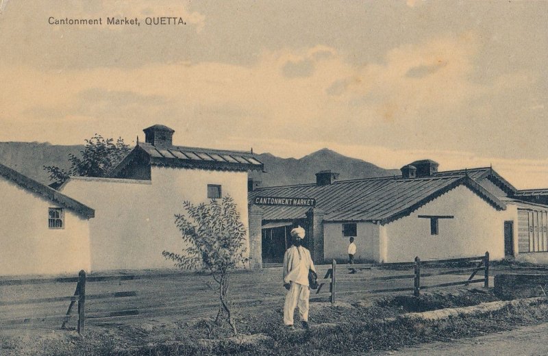 Quetta Cantonment Market Pakistan Real Photo Old Postcard