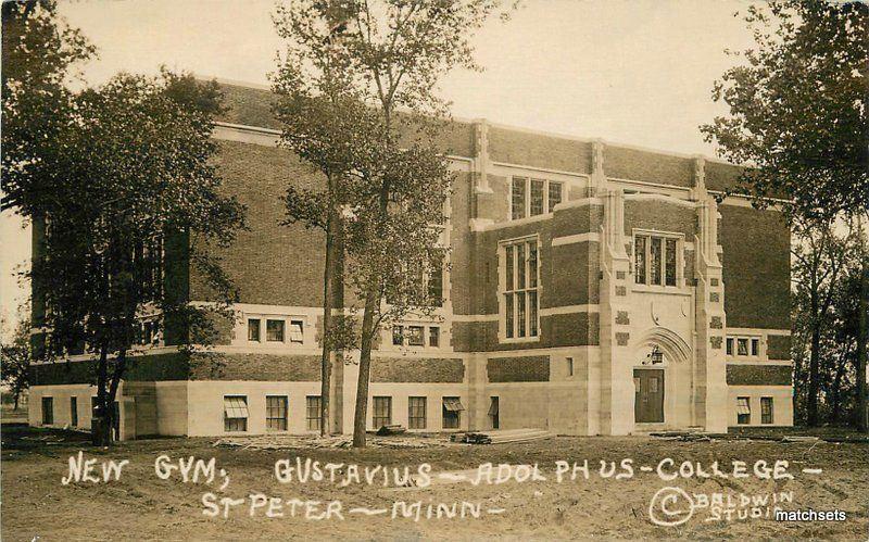 1922 St Peter Minnesota New Gym Gustavius Adolphus College Baldwin RPPC 8311 