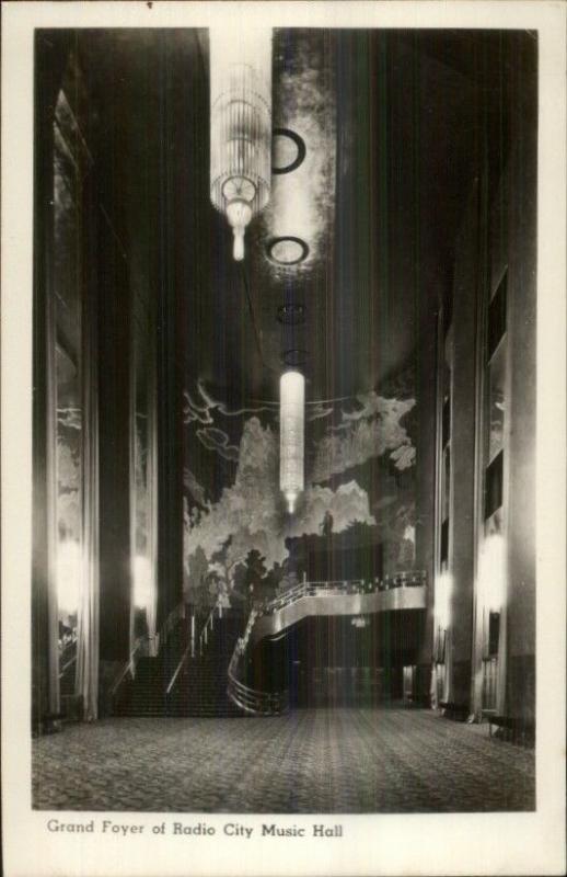 New York City Radio City Music Hall Foyer Real Photo Postcard