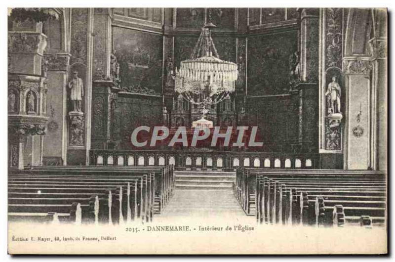 Old Postcard Dannemarie Interior De L & # 39Eglise