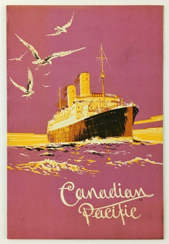 1933 Canadian Pacific Lines SS Montrose Tourist Class Dinner Menu Steamship Aug