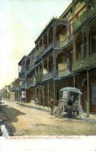 Street in the Old French Quarter - New Orleans, Louisiana LA