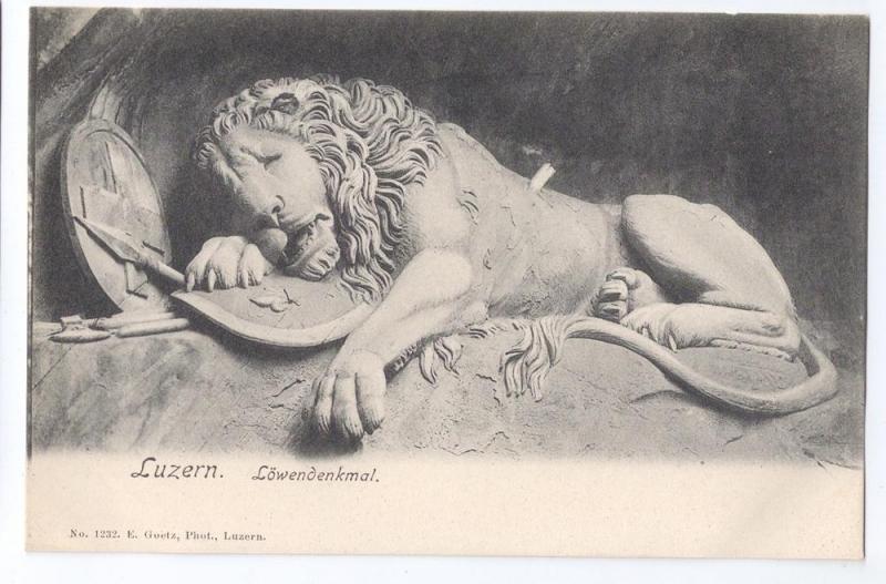 Luzern Lowendenkmal Lion Monument Lucerne UDB c 1908