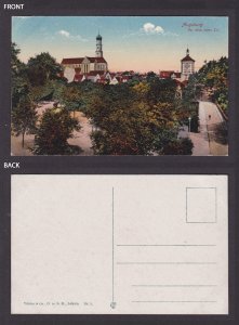 Augsburg Germany postcard Vor dem roten Tor church city wall park