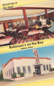 Kemah Texas Robinson's on the Bay Linen Vintage Postcard AA32167