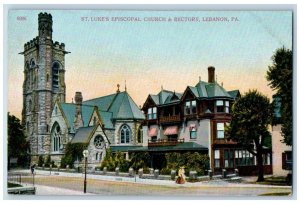 Lebanon Pennsylvania Postcard St. Lukes Episcopal Church Rectory c1910 Vintage