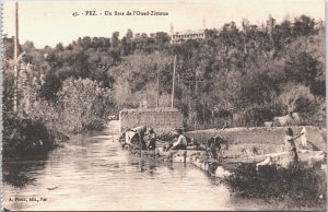 Morocco Fez Un Bras de l'Oued Zittoun Vintage Postcard 03.83