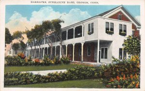 Barracks, Submarine Base, Groton, Connecticut, Early Postcard, Unused