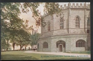 Lancashire Postcard - Lancaster, Shire Hall and Church   B105