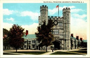 Vtg Blair Hall Princeton University New Jersey NJ Linen Postcard