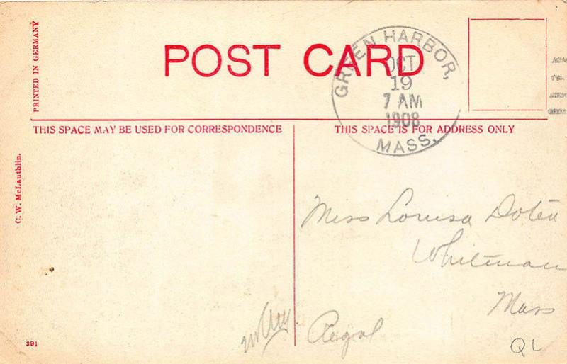 Marshfield MA Birdseye View From Zion's Hill Postcard 