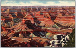 Arizona AZ, View From El Tovar Hotel, Grand Canyon National Park, Postcard