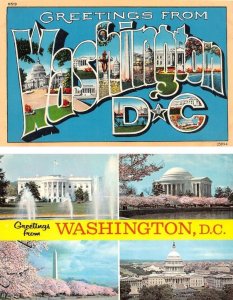 2~Postcards  Washington, D.C.  LARGE LETTER CHROME & Multi View Greetings