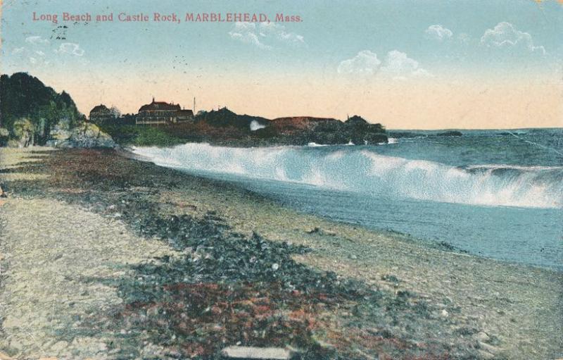 Long Beach and Castle Rock at Marblehead MA, Massachusetts - pm 1914 - DB