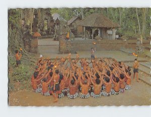 Postcard Kecak dance in the story of Subali & Sugriwa at Teges, Indonesia