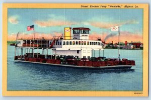 1940 Algiers Louisiana Vintage Postcard Diesel Electric Ferry Westside Boat Ship