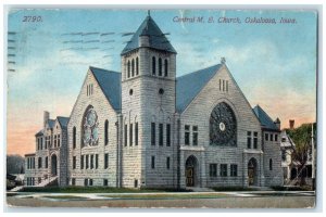 1914 Central M.E. Church Chapel Exterior Building Road Oskaloosa Iowa Postcard