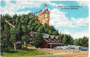 US unused 'golden oldie', Castle Rock, St Ignace, Michigan 1940's