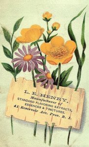 Lot of 2 1880's L. E. Henry Standard Flavoring Victorian Trade Cards P121