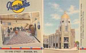 MADISON WISCONSIN~NORRIS LEA FURS-101 KING ST-ART DECO BLDG POSTCARD 1940s