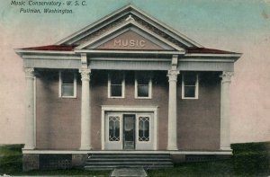 c. 1910 Music Conservatory Pullman, WA Postcard P15