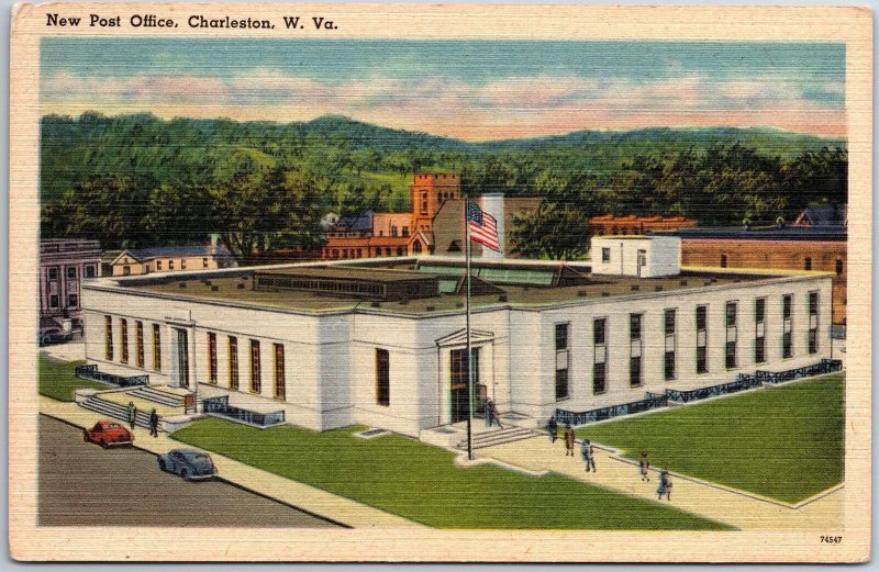 VINTAGE POSTCARD THE NEW POST OFFICE AT CHARLESTON WEST VIRGINIA 1948