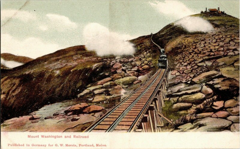 Mount Washington Railroad G.W. Morris German Divided Back Antique Postcard PM 