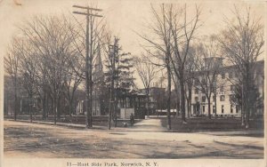 Norwich New York East Side Park Real Photo Vintage Postcard AA72853