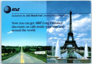 Postcard - State Line & Eiffel Tower - AT&T Reach Out America Plan