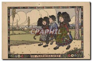 Old Postcard Fantasy Illustrator Alsace Hansi Kids La Marseillaise