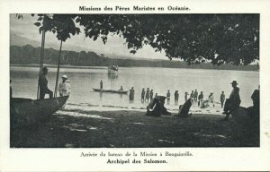 salomon islands, BOUGAINVILLE, Arrival of the Missions Boat (1920s) Mission 