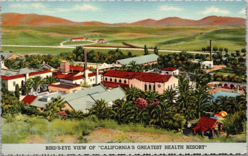 Linen Postcard Guenther's Murrieta Mineral Hot Springs in California~134374