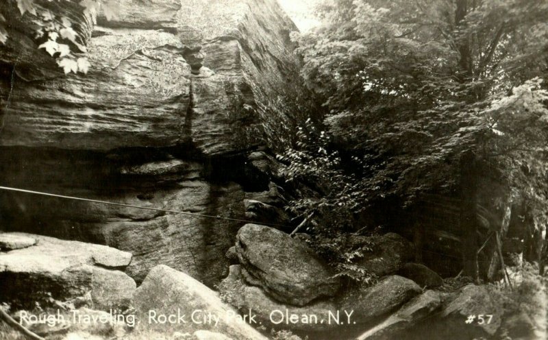 RPPC Rough Traveling at Rock City Park, Olean, New York Vintage Postcard P13 