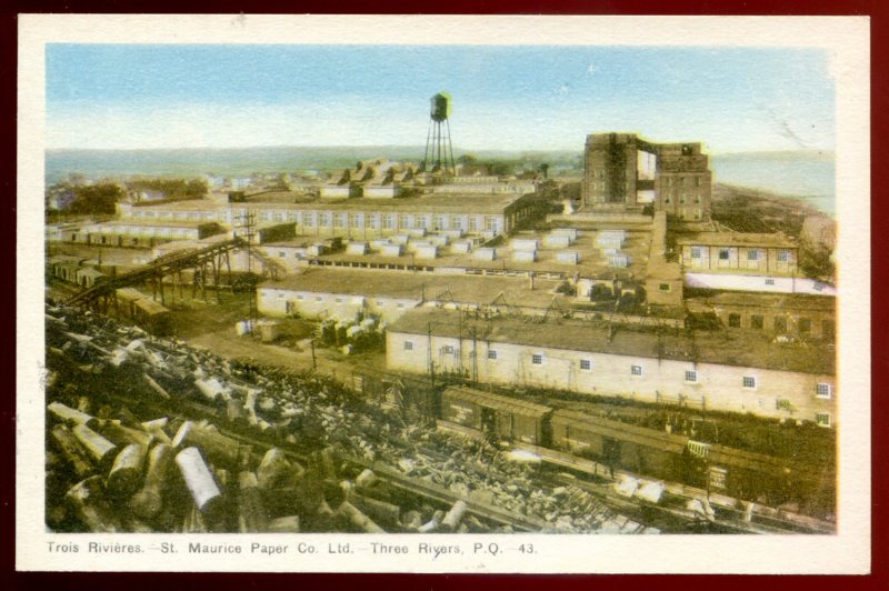 dc1310 - TROIS RIVIERES Quebec Postcard 1930s St. Maurice Paper Mill